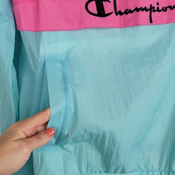Champion Mens Packable Manorak Colorblock Windbreaker Jacket Size Small Pullover - Picture 7 of 16